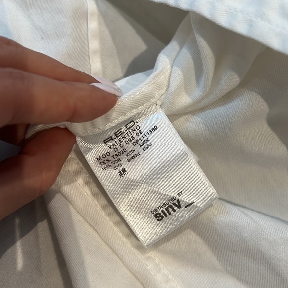 RED VALENTINO men size 48 medium white button down shirt dress black tie elegant - Picture 4 of 8